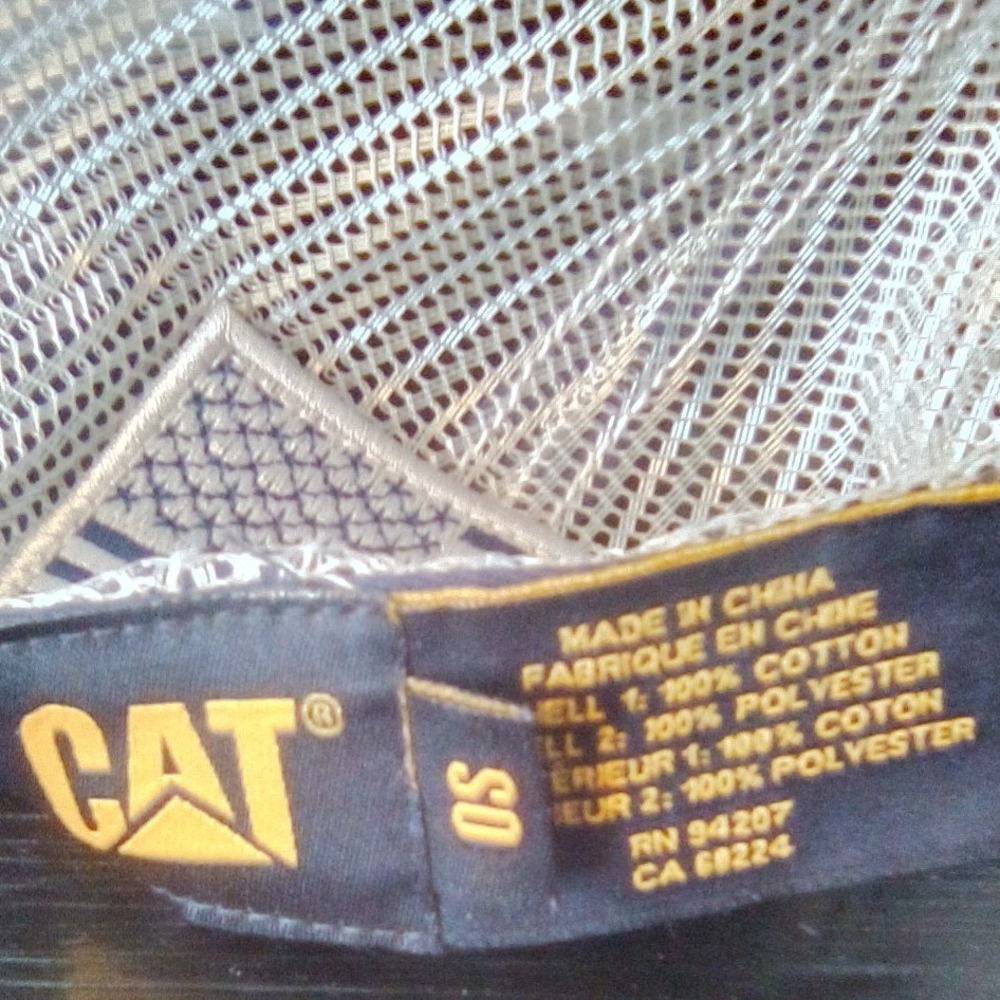 CAT:Unisex Baseball Cap, Trucker Hat, Navy Blue White Mesh‎ American Flag Patch - Picture 4 of 6